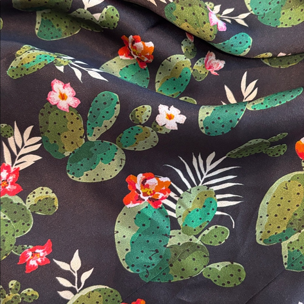 Cavender’s silk Floral Cactus Print Scarf